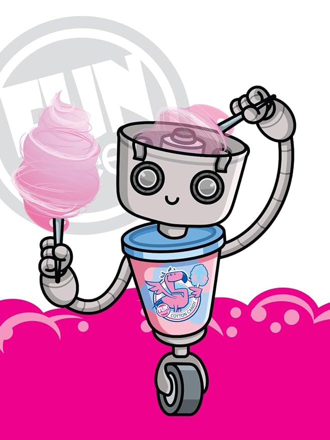 Fun Sweets Cotton Candy 12-Pack - Blue Raspberry and Cherry Swirl 1.5 oz Tub Resealable - Individual Cotton Candy Tubs Great for Easter Basket Candies or Party Favors - Bulk CottonCandy Individual Tubs