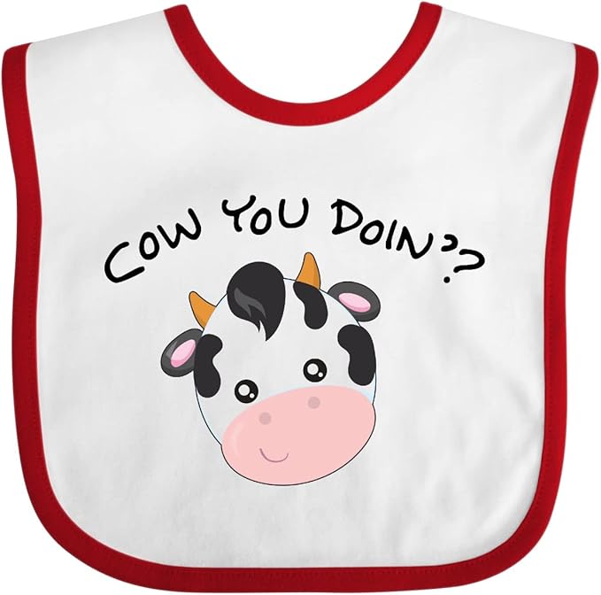 inktastic Cow You Doin' Cute Cow Baby Bib