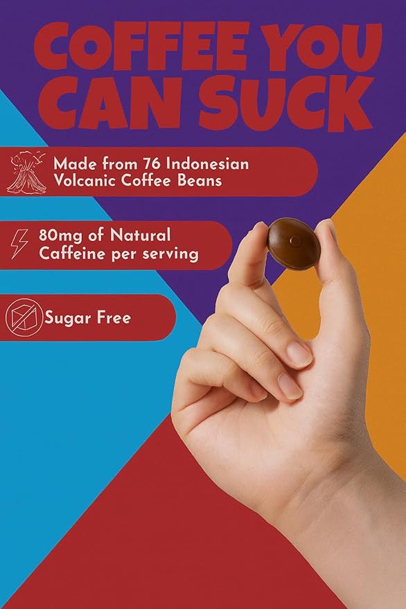 Kopiko Focus Coffee Candy – Have 80mg Caffeine per 2 Pieces for Energy & Mental Focus – Sugar-Free Hard Candy with Real Indonesian Coffee Extract (6 Pack w/4 Candies Each)