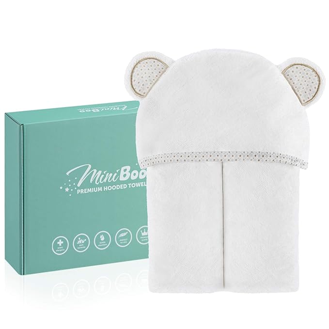Hooded Baby Towels for Newborn - Super Soft Baby Bath Towels with Hood, Highly Absorbent Viscose Made from Bamboo Hooded Towel for Infant, Toddler and Kids, Baby Essentials