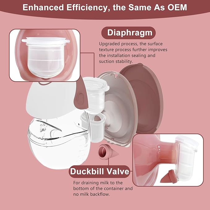 6pcs Duckbill Valves and 4pcs Diaphragm Compatible with Momcozy Mobile Style M6, Replace for M6 Breast Pump Replacement Accessories, Fit for Momcozy Pump Part, Not Original Parts, Red