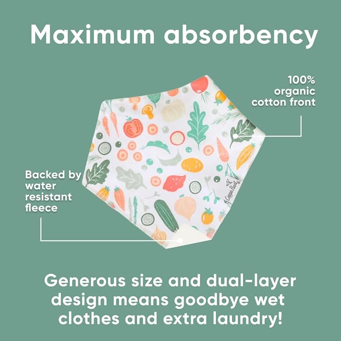 Copper Pearl Baby Bandana Drool Bibs for Drooling and Teething 4 Pack Gift Set Veggies