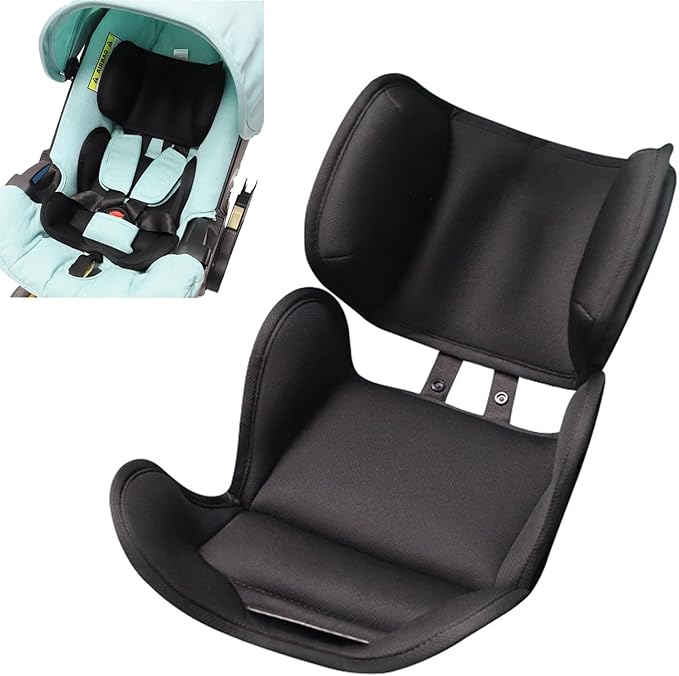 PandaEar Universal Stroller Pad, Breathable & Adjustable Car Seat Liner, Non-Slip Infant Pushchair Pad for Fits Strollers, Car Seat (Black)