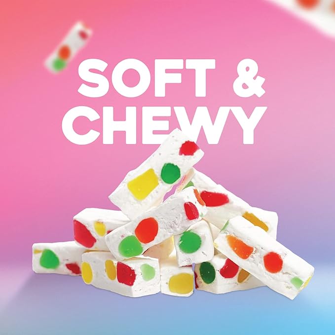 Golden Bonbon Italian Jujube Nougat Candy, Soft and Chewy With Fruity Jelly Beans Original Recipe (25.2 Oz - 18 Bars, Original)