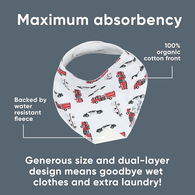 Copper Pearl 4 Pack Soft Cotton Baby Bibs for Drooling and Teething, Absorbent Drool Bibs for Baby Girl and Boy, Adjustable to Fit Newborns to Toddlers, Tons of Styles (Nash)