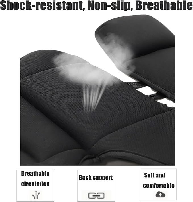 PandaEar Universal Stroller Pad, Breathable & Adjustable Car Seat Liner, Non-Slip Infant Pushchair Pad for Fits Strollers, Car Seat (Black)