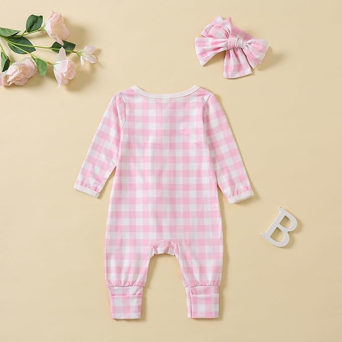 Cute Floral Floral Print Long Sleeve Infant Newborn Baby Girl Clothes Baby Girl Jumpsuit