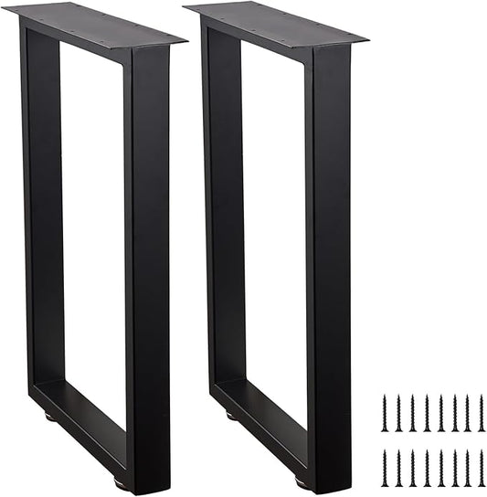 24 Inch Metal Coffee Table Legs Desk Legs for Furniture, Nightstand, End Table, Side Table, Desk, Black, Set of 2