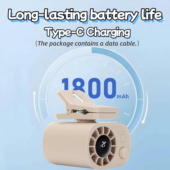 Small Clip on Fan Portable USB Mini Fan 2025 Upgrade,0-100 Speed Adjustment, Rechargeable Personal With LED Display for Umbrella,Desk,Dorm,Camping,Stroller,Golf,Gym,Beach Travel Outdoors-Light khaki