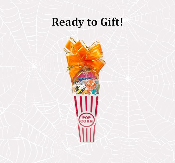 Halloween Popcorn Gift Bucket – Pumpkin Sucker Holder with Candy and Snacks (Pumpkin)