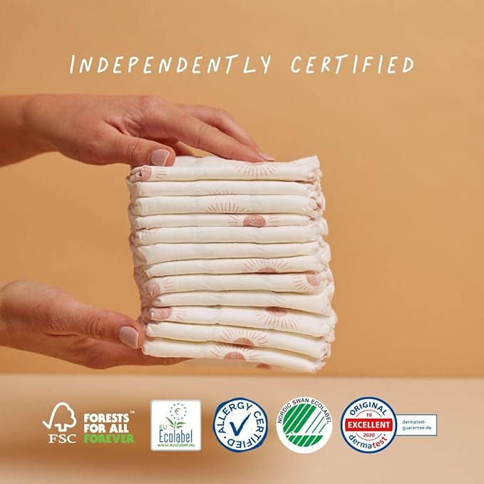 Joonya Baby Diapers, Size 2 S (7-13 lb) - 1 Bag of 30 - New Range - NonToxic, Eco-Friendly, Ultra Slim, Overnight Use - Made in Denmark
