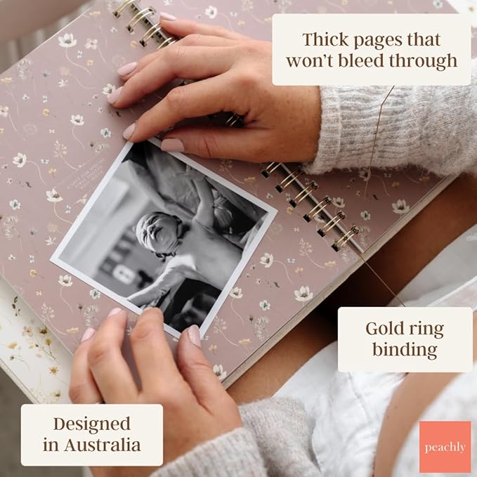 Peachly Pregnancy Journal - Linen Pregnancy Book to Capture Every Milestone - Pregnancy Must Haves - Baby Book Keepsake Pregnancy Journals For First Time Moms and Experienced Moms (Sage)