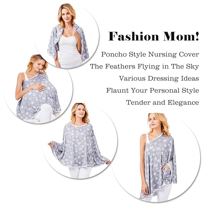 Baby Nursing Cover & Poncho - Multi-Use Privacy Cover for Baby Car Seat, Shopping Cart, Stroller