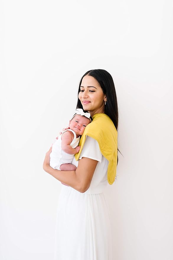 Copper Pearl Premium Baby Burp Cloths - 3-Pack Large Cotton Burp Cloths, Extra Soft Spit Up Rags with 3 Absorbent Layers, Perfect for Baby Boy and Baby Girl Gifts (21" x 10" Size, Stone Set)