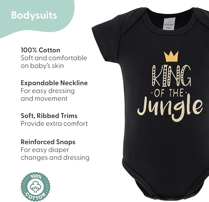 The Peanutshell Baby Layette Gift Set for Baby Boys - 16 Piece Boy Baby Clothes Newborn to 9 Months - King of the Jungle
