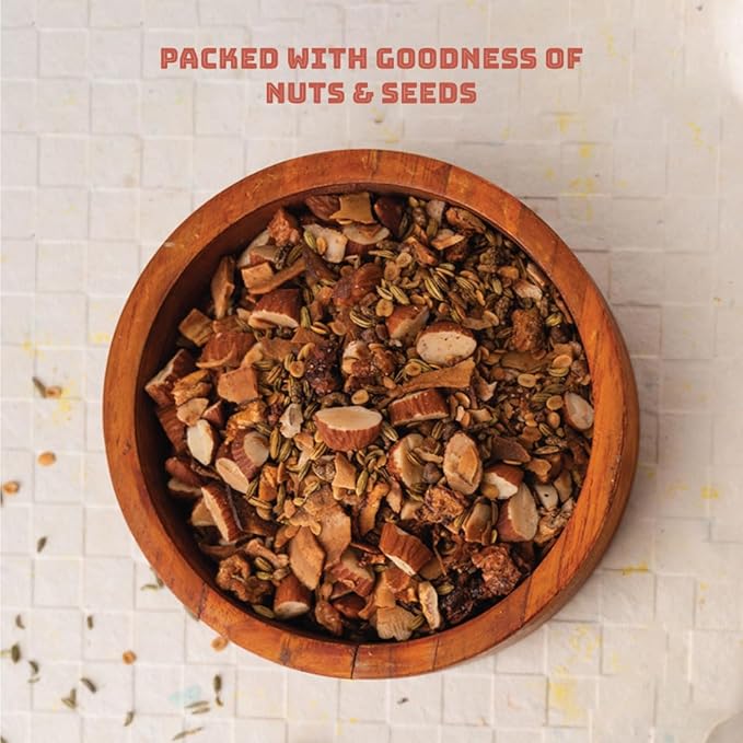 JoySpoon Almond Delight Mukhwas Mouth Freshener | Supari-Free Mouth Freshner with Almonds, Coconut, Dates & Fennel Seeds | Traditional Mouth Fresheners | Sugar-Free Healthy Snack | Mukhwas for Digestion, 200g