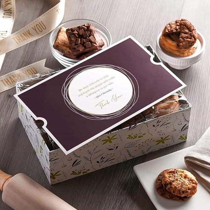 Broadway Basketeers Deluxe Thank You Gift Baskets for Delivery with Prime Gourmet Cookies and Brownies, Individually Wrapped Gourmet Edible Care Package for Appreciation, Thank You Present, Thanks