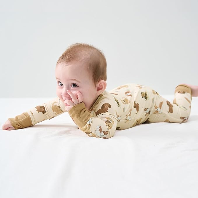pureborn Baby Boys Girls Sleeper Snug Fit Viscose from Bamboo Pajamas 0-24 Months