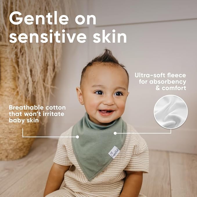 Copper Pearl 4 Pack Soft Cotton Baby Bibs for Drooling and Teething, Absorbent Drool Bibs for Baby Girl and Boy, Adjustable to Fit Newborns to Toddlers, Tons of Styles (Haven)