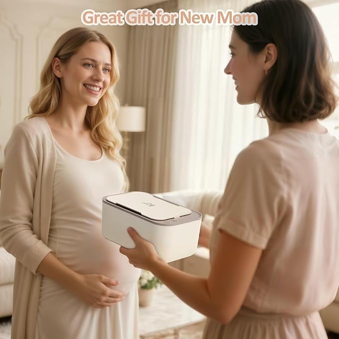 Baby Wipe Warmer, Wipe Warmer and Baby Wet Wipes Dispenser, 3 Mode Temp Control, Large Capacity, Evenly Overall Heating, Silence for Babies, Portable Diaper Wipe Warmer with Changing Light (Yellow)