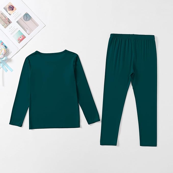 Jimonda Toddler Kids Girls Boys Pajamas Sets Soft Comfy Jammies Tencel Solid Raglan Sleepwear Pajamas Pjs 2pcs Set 18M-8Y