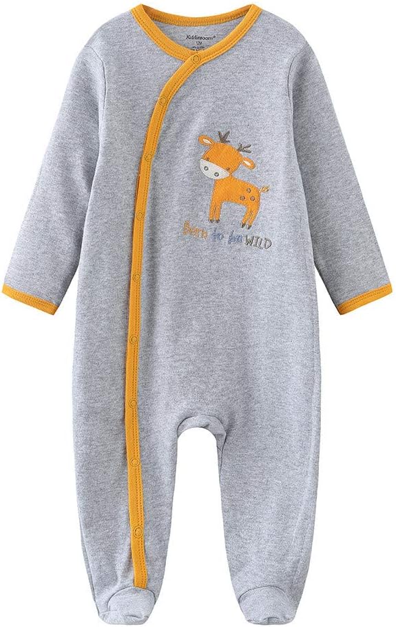 Kiddiezoom Baby Footed Cotton One-Piece Romper Jumpsuit Pajamas