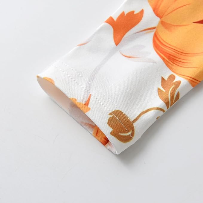 3PCS Baby Girl Clothes Ruffle Floral Shirt Tops Pants Headband Outfit Sets