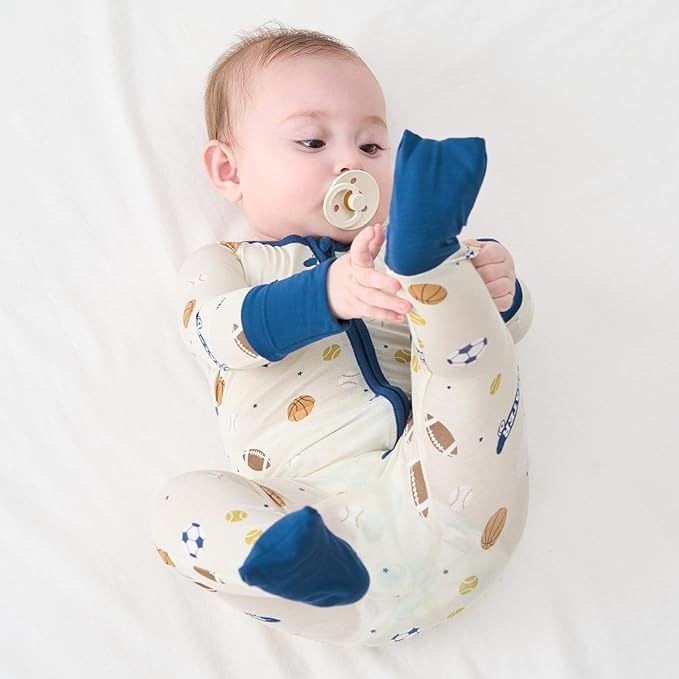 pureborn Baby Boys Girls Sleeper Snug Fit Viscose from Bamboo Pajamas 0-24 Months