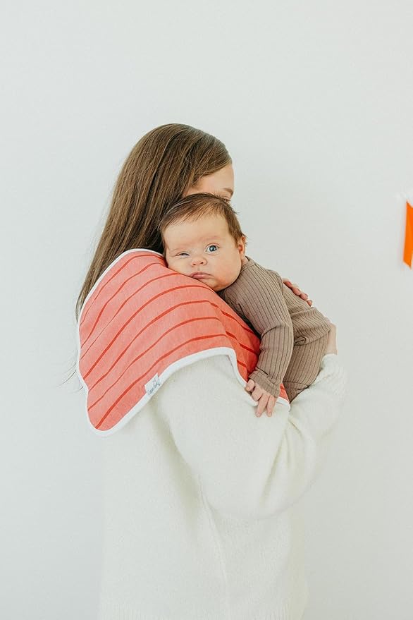 Copper Pearl Premium Baby Burp Cloths - 3-Pack Large Cotton Burp Cloths, Extra Soft Spit Up Rags with 3 Absorbent Layers, Perfect for Baby Boy and Baby Girl Gifts (21" x 10" Size, Farmstead Set)