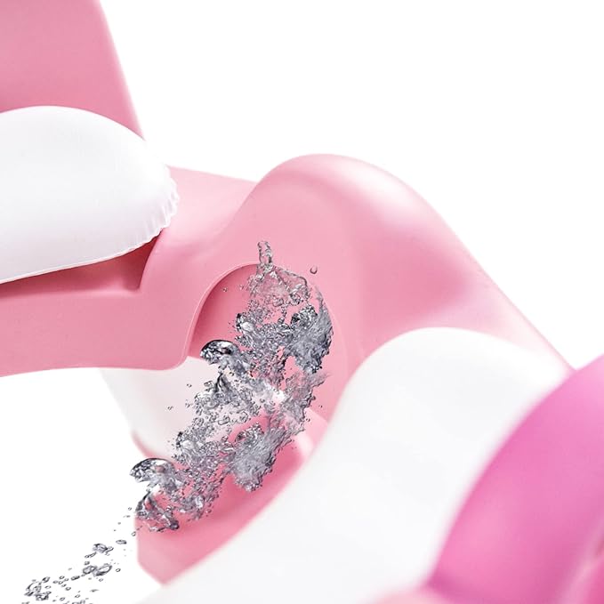 Potty Training Toilet Seat with Step Stool Ladder for Boys and Girls Baby Toddler Kid Children Toilet Training Seat Chair with Handles Padded Seat Non-Slip Wide Step(Pink)