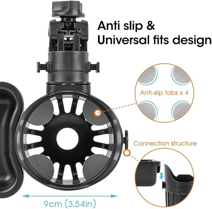 Removable Stroller Snack Tray With Universal Cup Holder, Detachable Attachment and Accessories, Bike Cup Holder, 2 in 1 Detachable Snack Tray