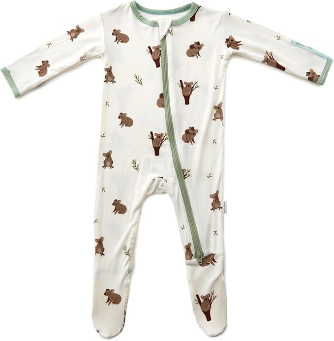 Bamboo Little Soft Baby Footie Pajamas, Baby Clothes, Newborn Sleepers, 95% Viscose and 5% Spandex, 0-24 Months