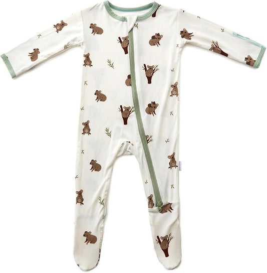 Bamboo Little Soft Baby Footie Pajamas, Baby Clothes, Newborn Sleepers, 95% Viscose and 5% Spandex, 0-24 Months