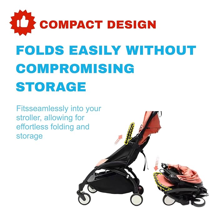 Lusinus Baby Stroller Bumper Bar – Compatible with YOYO – Foldable Without Removing – PU Leather Handle, Armrest & Crossbar