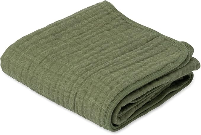 Little Unicorn Original Premium Cotton Quilt | Multi-Layered & Extra-Soft Muslin Fabric |for Babies & Toddlers (Fern)