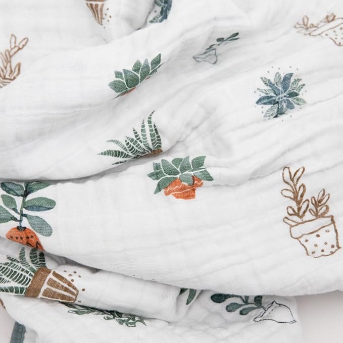 Little Unicorn Original Premium Cotton Quilt | Multi-Layered & Extra-Soft Muslin Fabric |for Babies & Toddlers (Prickle Pots)