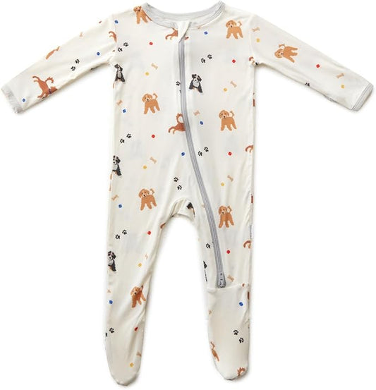 Bamboo Little Soft Baby Footie Pajamas, Baby Clothes, Newborn Sleepers, 95% Viscose and 5% Spandex, 0-24 Months