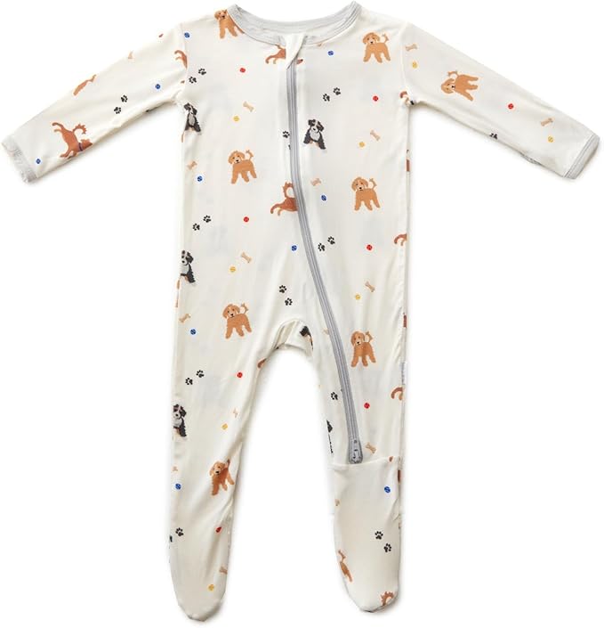 Bamboo Little Soft Baby Footie Pajamas, Baby Clothes, Newborn Sleepers, 95% Viscose and 5% Spandex, 0-24 Months