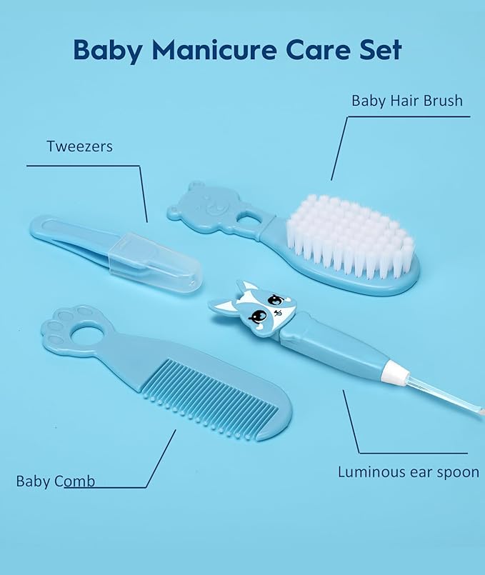 Baby Healthcare and Grooming Kit, Electric Safety Nail Trimmer Baby Nursery Kit, Newborn Care Kits with Hair Brush Comb for Newborn Infant Toddlers Baby Boys Girls Kids, Baby Shower Gifts