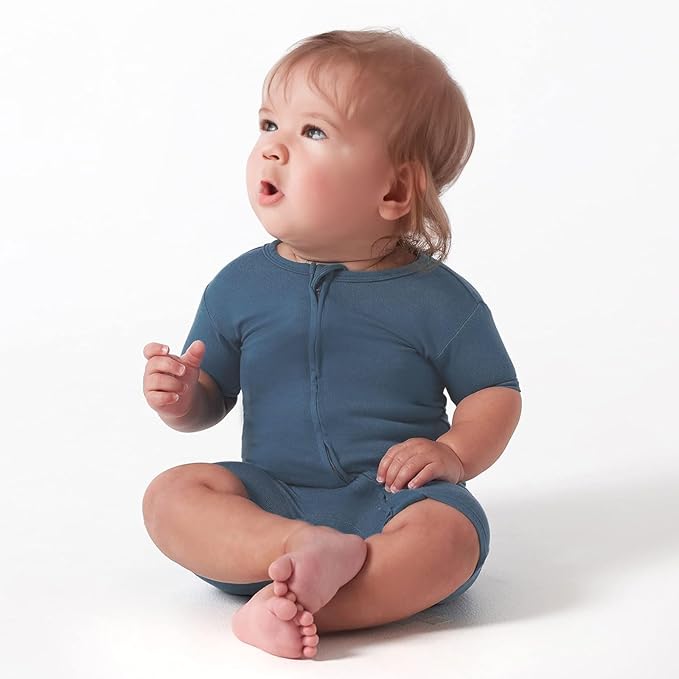 OPAWO Bamboo Baby Pajamas 3 Pack, Double Zipper Bamboo Sleepers for Baby Boy Girl Romper, Toddler Summer Clothes Outfit 0-24M