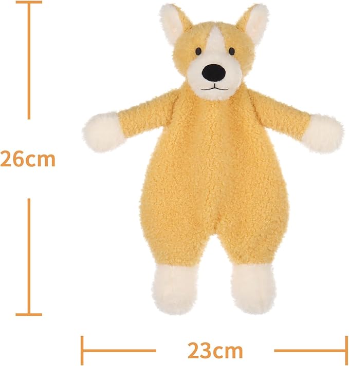 Apricot Lamb Corgi Soft Loveys for Babies, Security Blanket for Baby Boy and Girl, for Infant and Toddlers