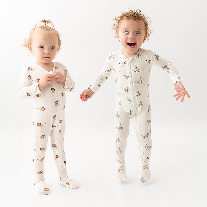 Bamboo Little Soft Baby Footie Pajamas, Baby Clothes, Newborn Sleepers, 95% Viscose and 5% Spandex, 0-24 Months