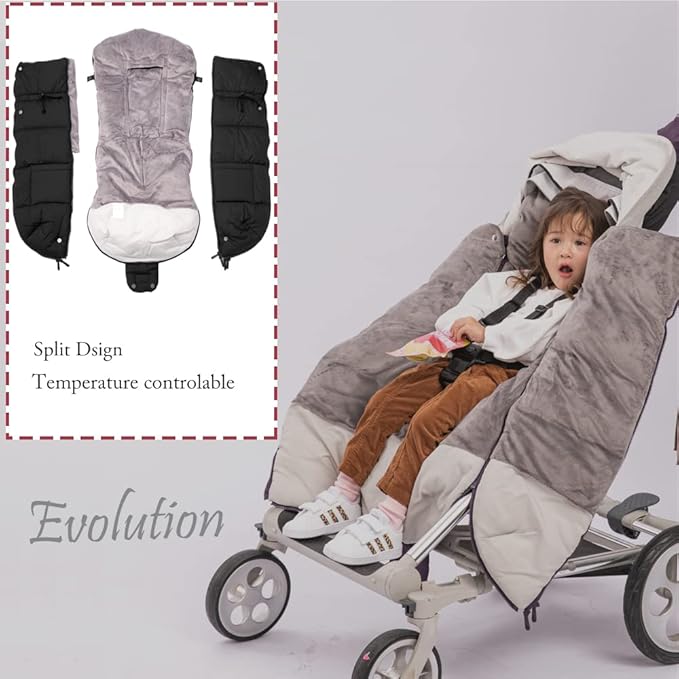 Stroller Footmuff - Universal Winter Thicken Bunting Sleeping Bag, Water Repellent Cover, Shearing Blanket, Fits All Pushchair/Pram/Car Seats with Warm Hand Gloves/Warmmuffs