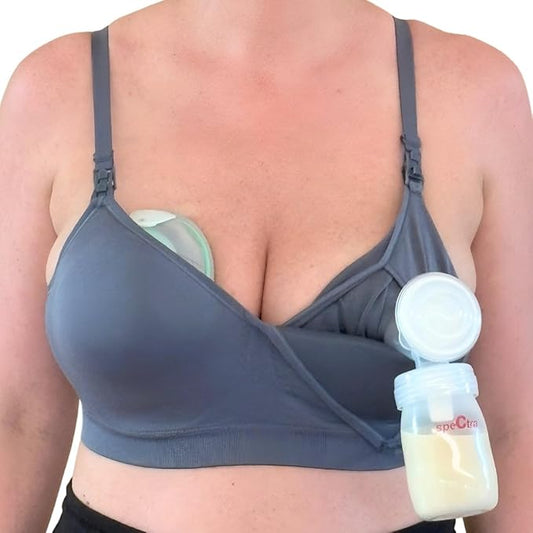 Supermom Hands Free Pumping and Nursing Bra - Hands Free Nursing Bra for Pumping - Breastfeeding Bras for Women