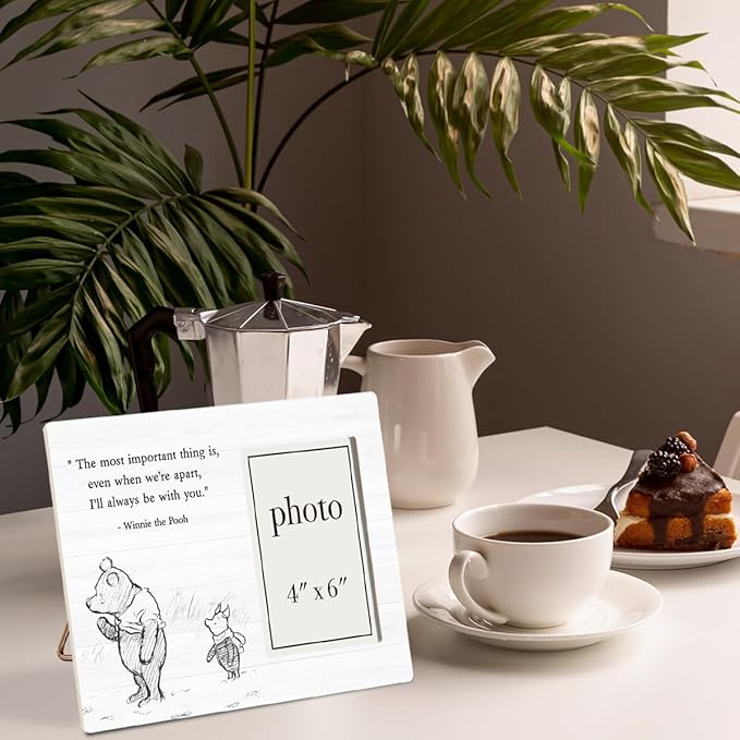 Pooh Bear Quote Picture Frame, Encouragement Gifts for Kids, Positive Going Away Gifts, I'll Always Be With You Photo Frame for 4 x 6 Inch Photo