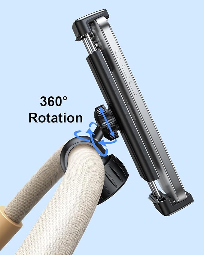 OATSBASF Stroller Phone Holder, Cell Phone Mount Pole Clamp for Baby Stroller, 360 Degree Rotation Phone Holder for Stroller Golf Cart Bike Shopping Carts, for iPhone 16 15 Pro Max 14 13, Smartphones