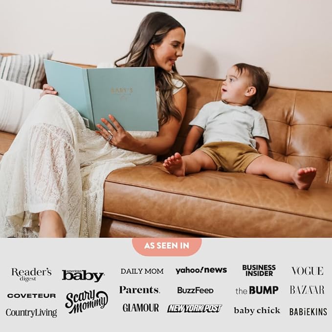 Lucy Darling Baby Memory Book – Celestial Skies | Luxury Baby First Year Book & Photo Album | Gender Neutral Keepsake Journal for Milestones, Memories & Photos | Thoughtful Pregnancy Gift