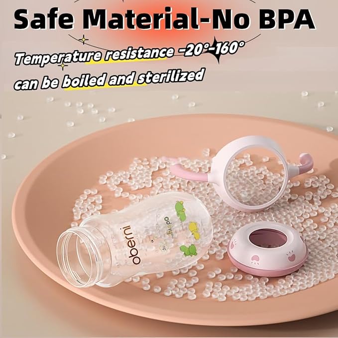 Baby Bottles, Weighted Straw Toddler Milk Bottles with Non-Slip Handle, Size + Variable Fast Flow, 12+ Months, BPA-Free, Blue/1Pack/9oz