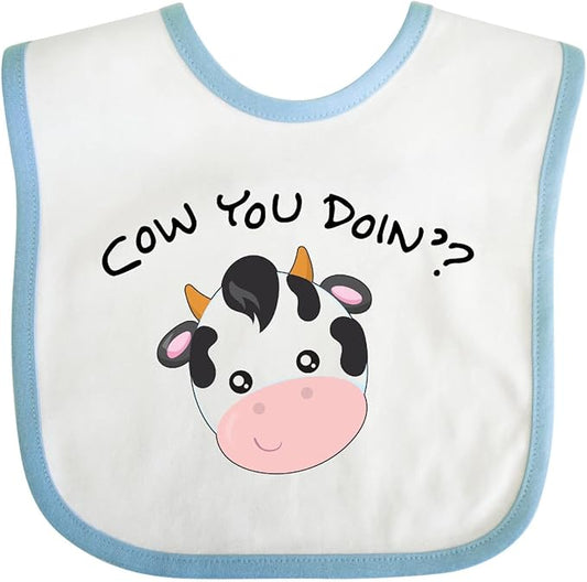 inktastic Cow You Doin' Cute Cow Baby Bib