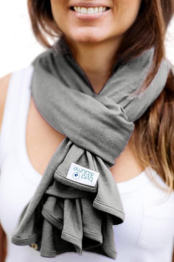 Byrd & Blume Maternity Nursing Cover Breathable Lightweight Breastfeeding Cover Wrap Shawl Scarf Poncho Full 360 (Gray, One size)